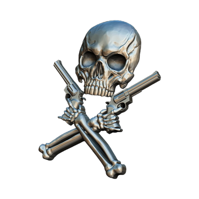 Half Skull Revolvers design preview, skulls & skeletons