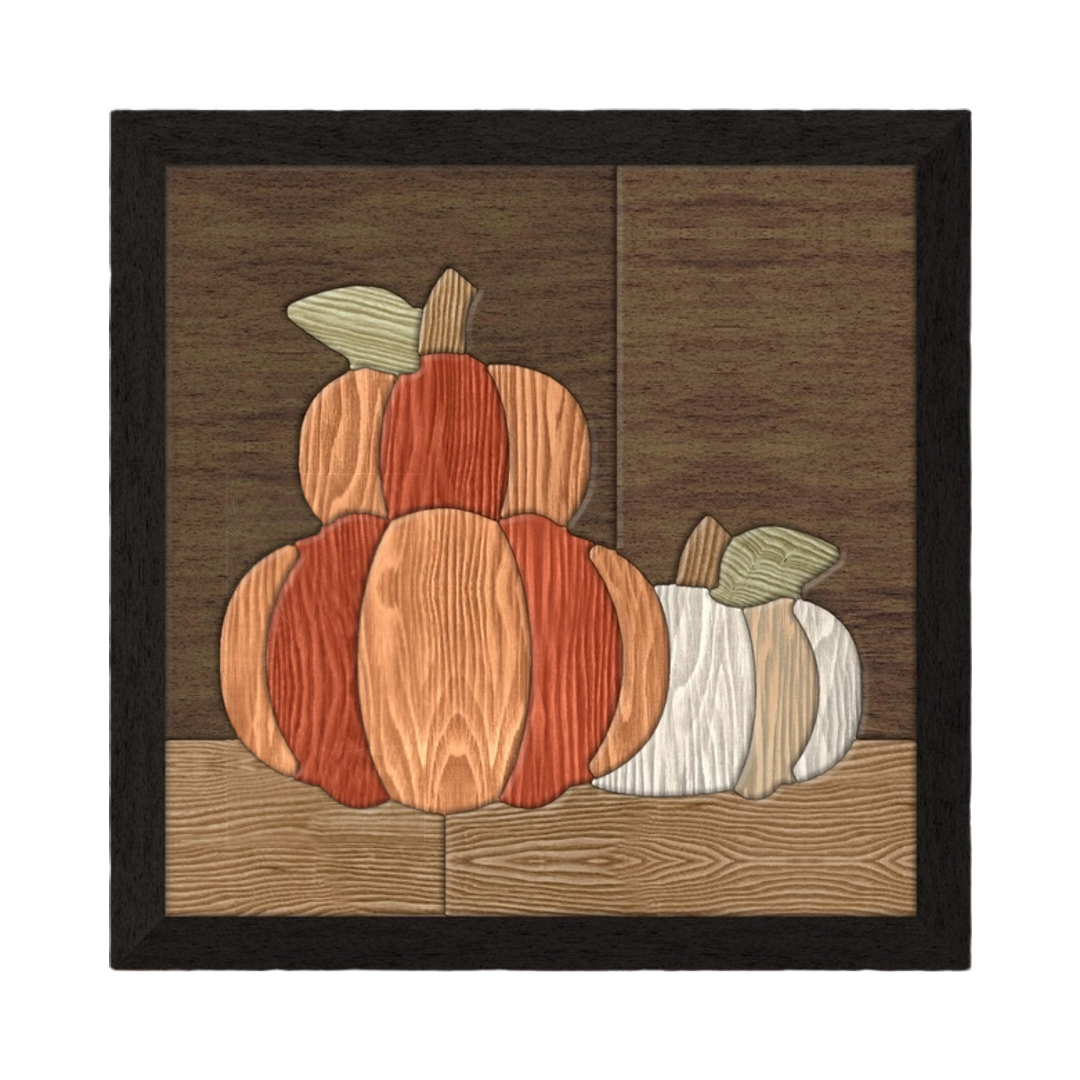 Harvest Pumpkin Intarsia SVG file for digital crafting, LightBurn and Vectric ready