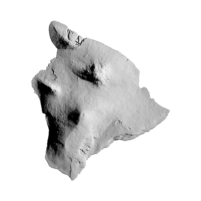 Hawaii Big Island Terrain Map STL file for 3D printing and CNC routing, LightBurn and Vectric ready