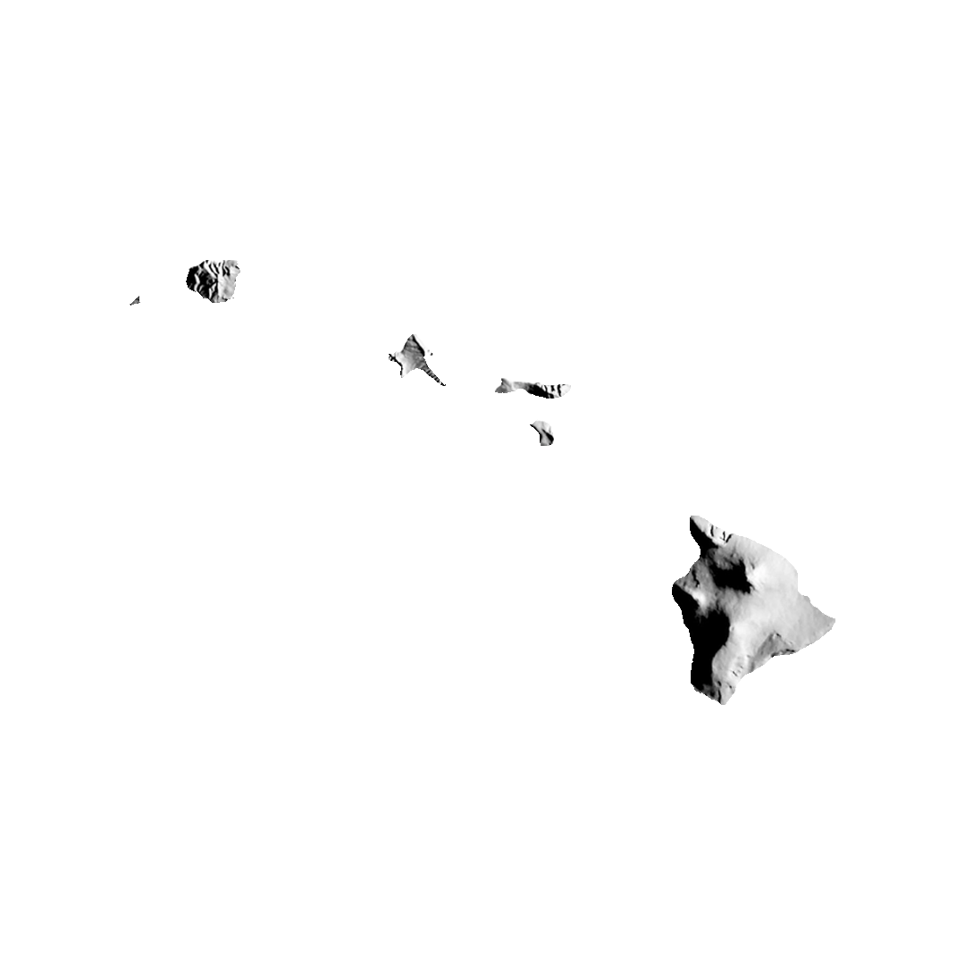 Hawaii Terrain Map STL file for 3D printing and CNC routing, LightBurn and Vectric ready
