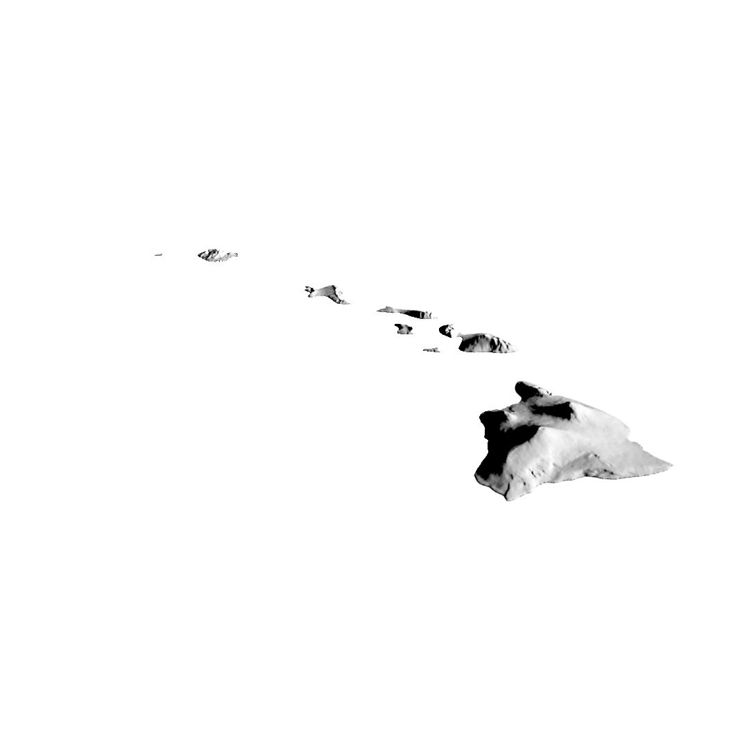 Hawaii Terrain Map detail view, ready for 3D printing and CNC routing