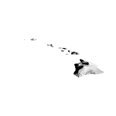 Hawaii Terrain Map detail view, ready for 3D printing and CNC routing