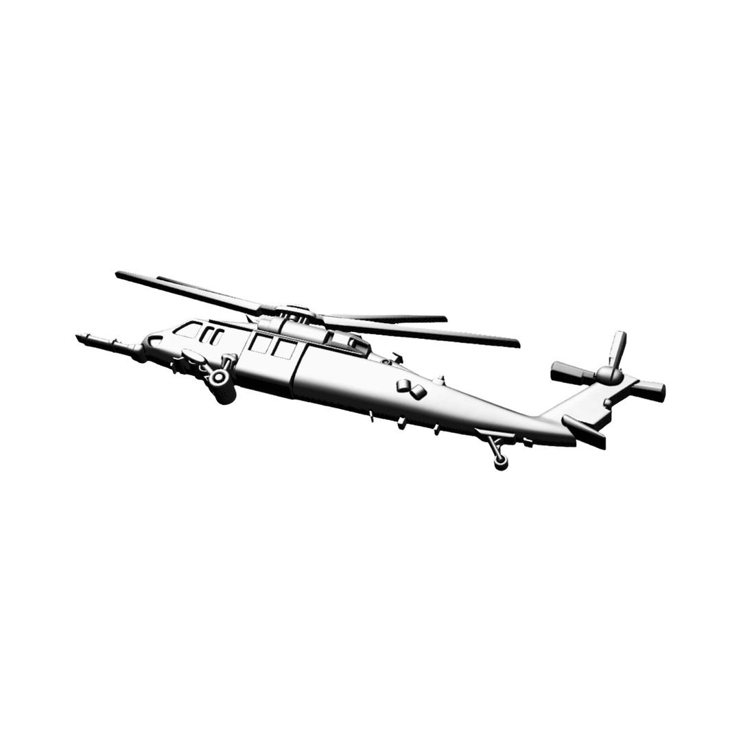 HH-60 Pavehawk Helicopter (Side Angle) detail view, ready for 3D printing and CNC routing