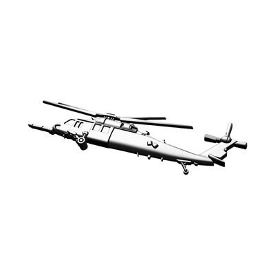 HH-60 Pavehawk Helicopter (Side Angle) detail view, ready for 3D printing and CNC routing