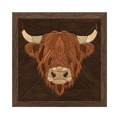 Highland Cow Intarsia SVG file for digital crafting, LightBurn and Vectric ready