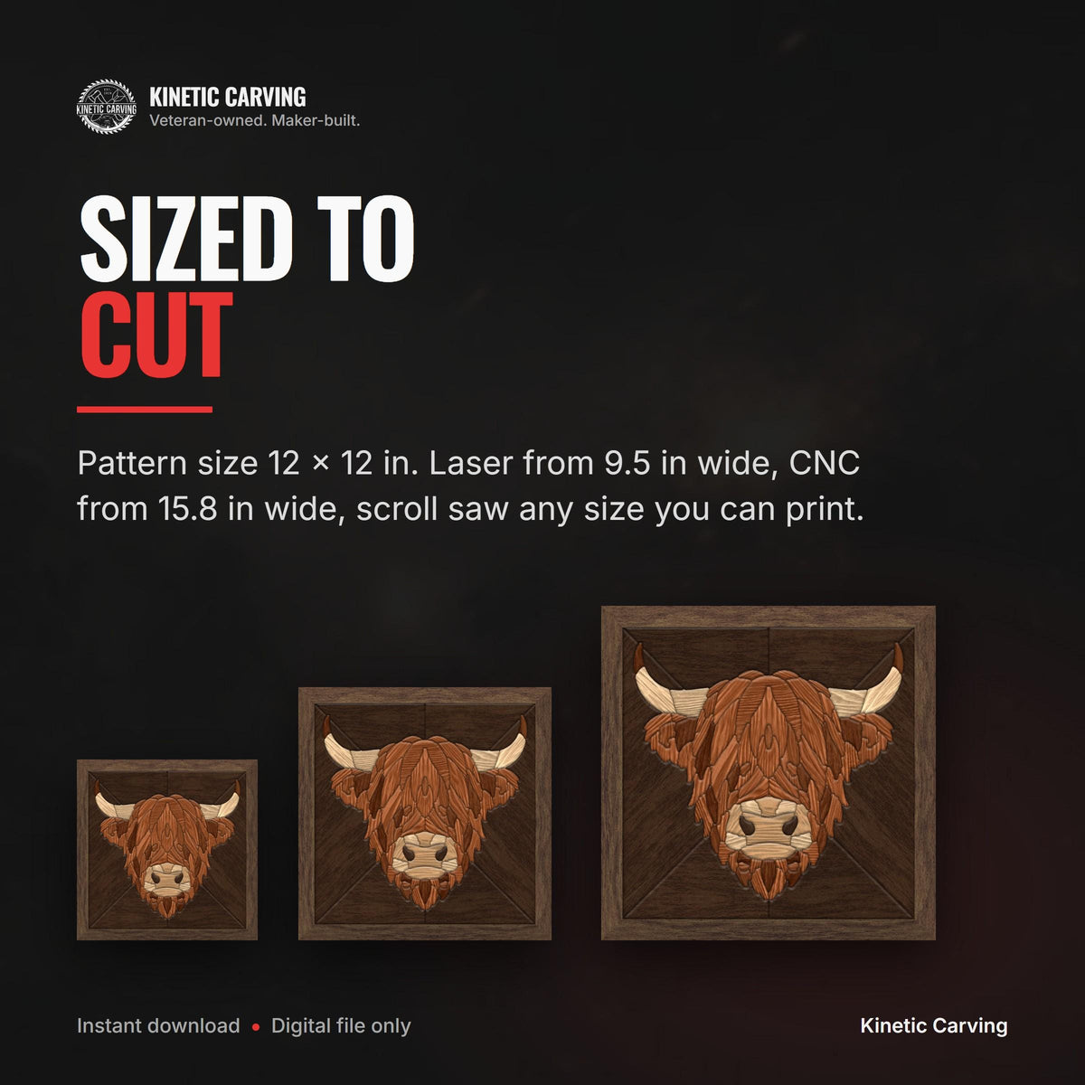 Highland Cow Intarsia mockup, intarsia patterns