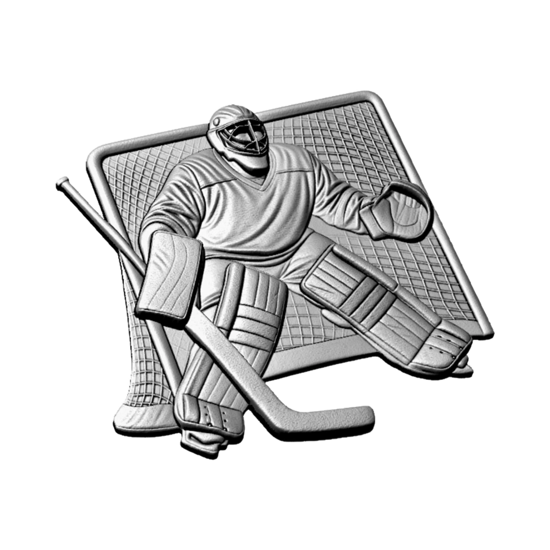 Hockey Goalie detail view, ready for 3D printing and CNC routing