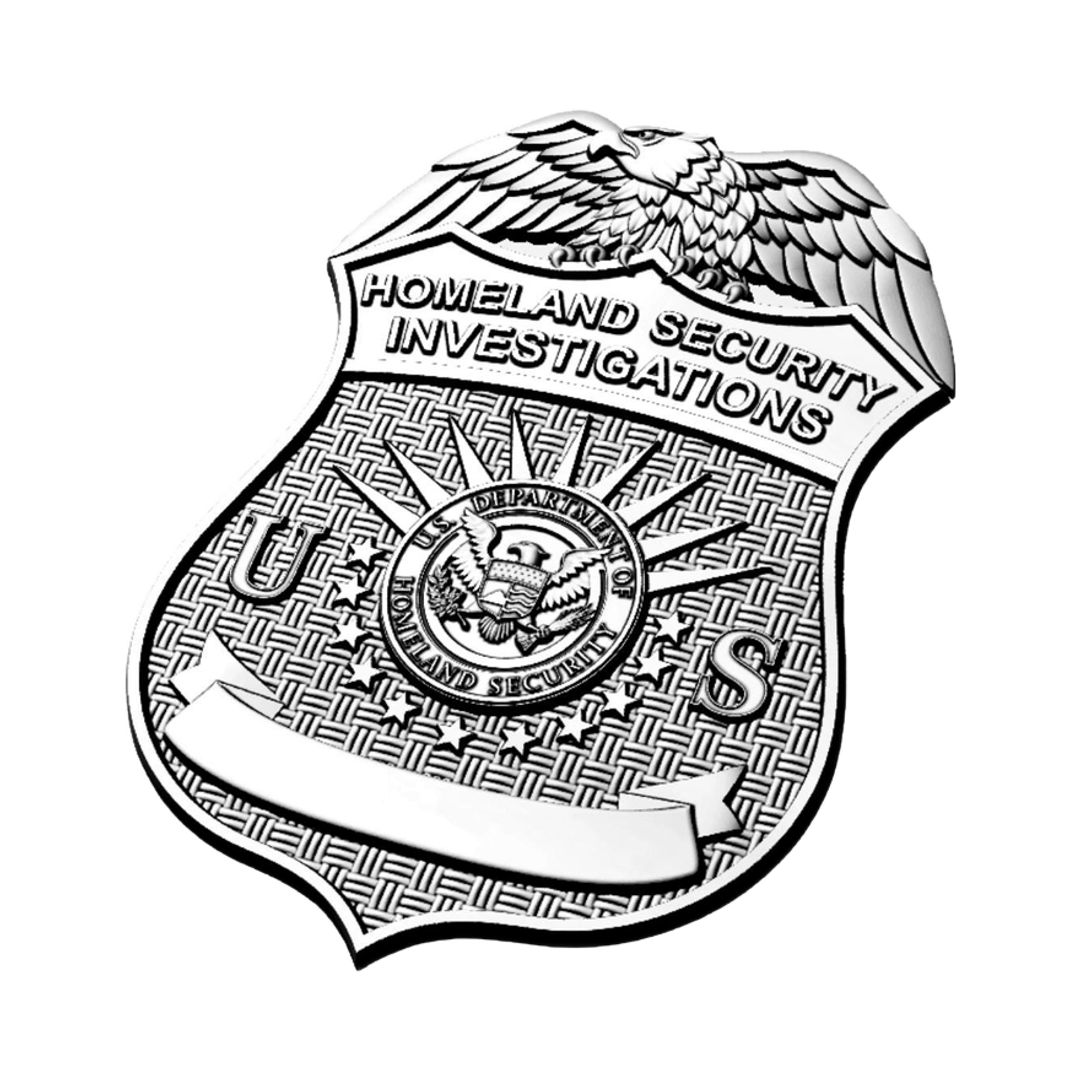 Homeland Security Badge detail view, ready for 3D printing and CNC routing