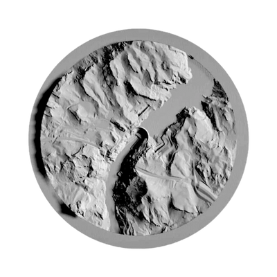 Hoover Dam Terrain Map STL file for 3D printing and CNC routing, LightBurn and Vectric ready