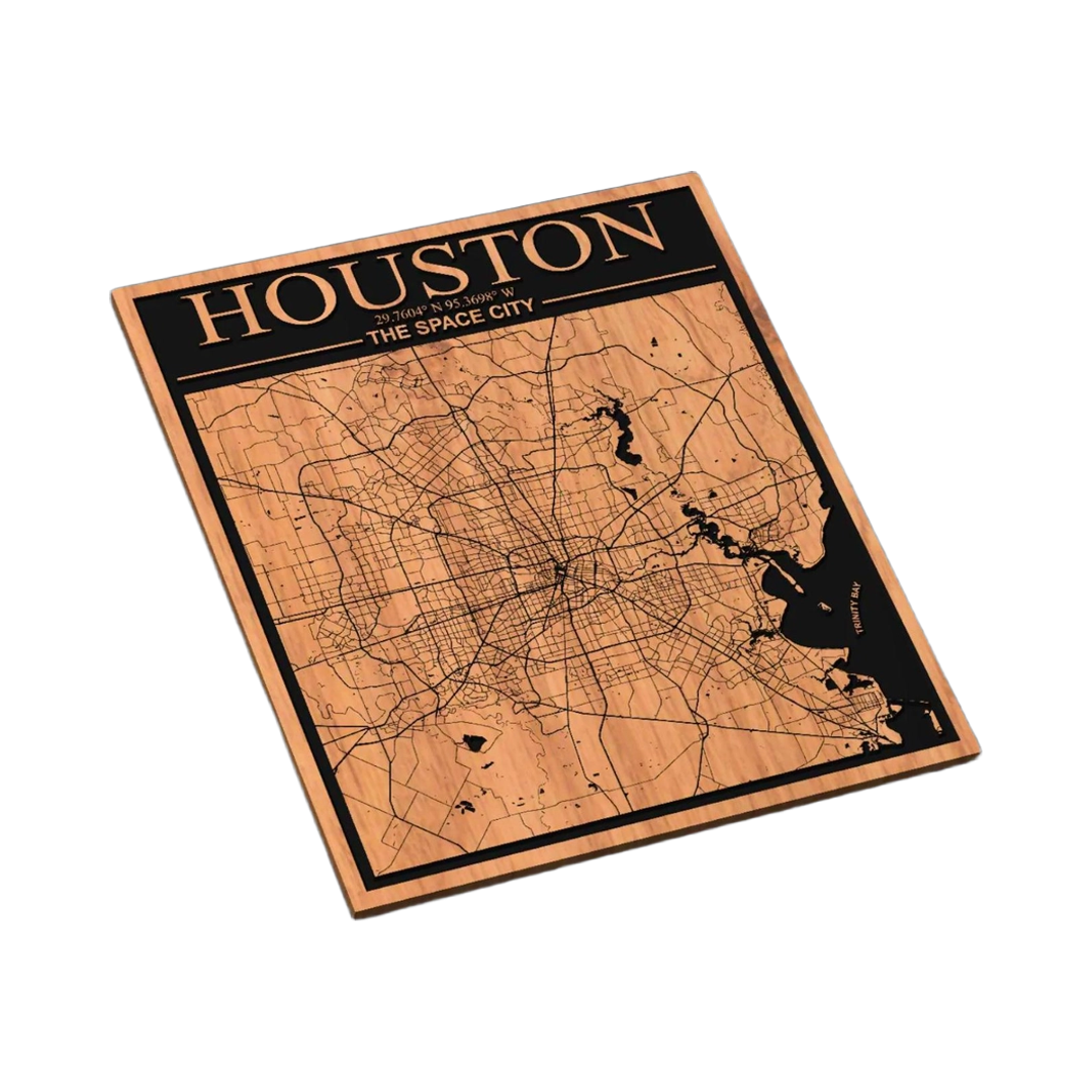 Houston, Texas City Map SVG file for laser cutting and CNC routing, LightBurn and Vectric ready