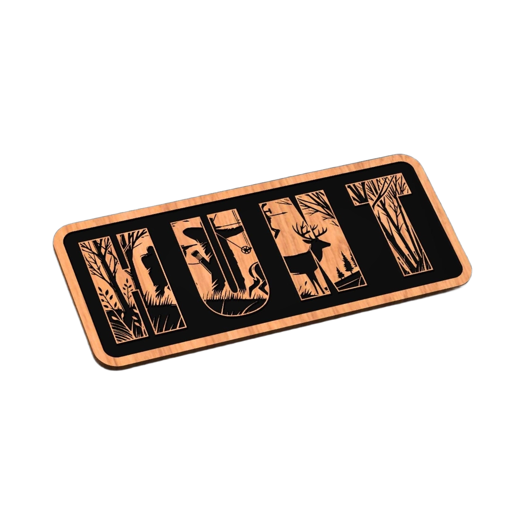 Hunt Letters Sign SVG file for laser cutting and CNC routing, LightBurn and Vectric ready