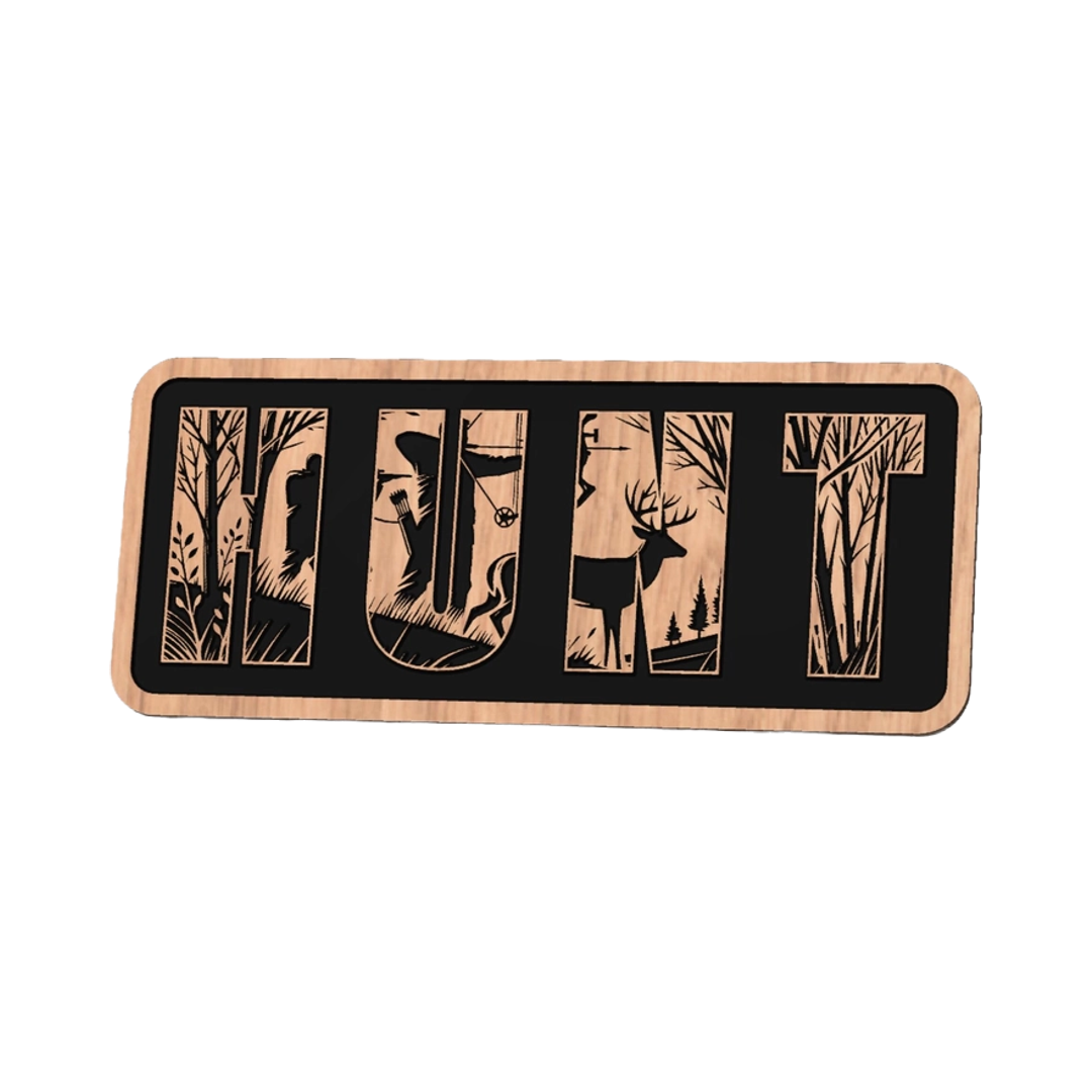 Hunt Letters Sign design preview, hunting, fishing & outdoors