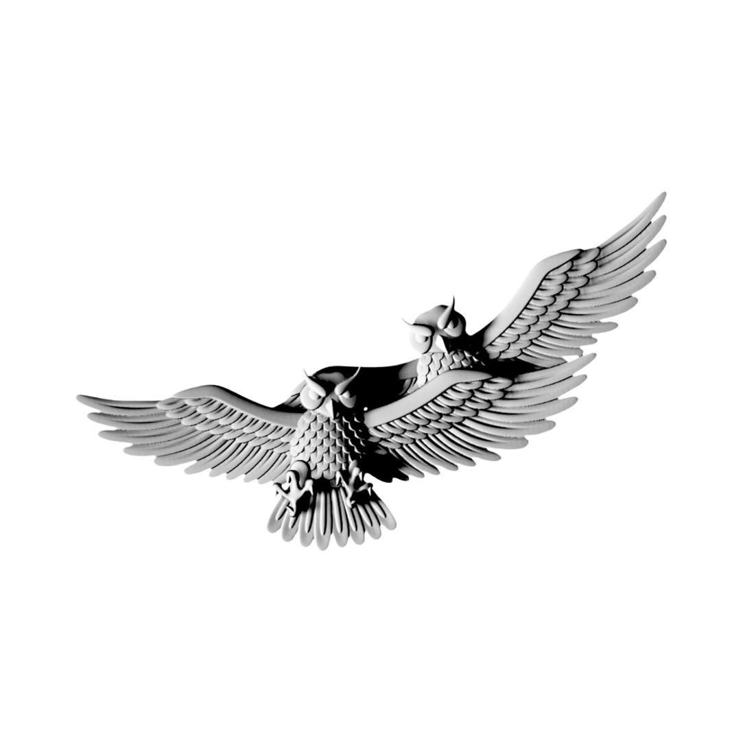 Hunting Owls STL file for 3D printing and CNC routing, LightBurn and Vectric ready