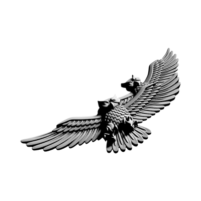 Hunting Owls detail view, ready for 3D printing and CNC routing