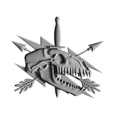Hunting Wolf Skull STL file for digital crafting, LightBurn and Vectric ready