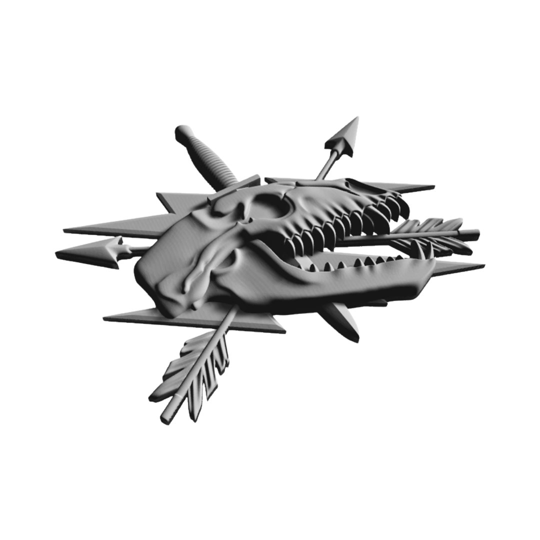 Hunting Wolf Skull design preview, skulls & skeletons