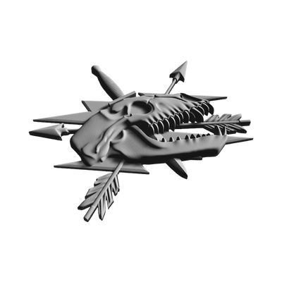 Hunting Wolf Skull design preview, skulls & skeletons