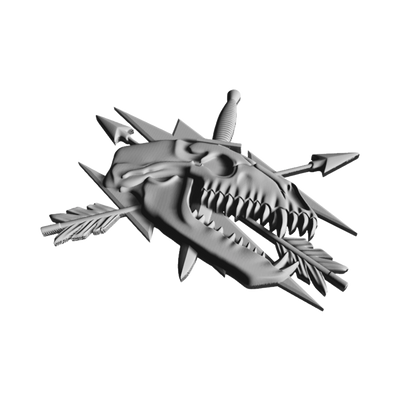 Hunting Wolf Skull detail view, ready for digital crafting