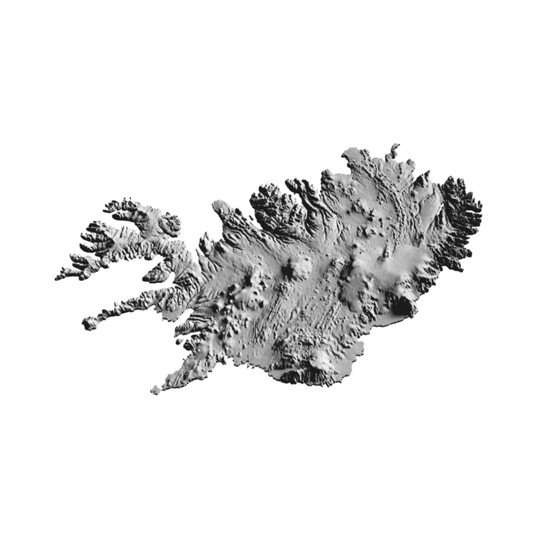 Iceland Terrain Map design preview, countries & world