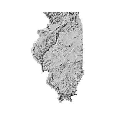 Illinois Terrain Map STL file for digital crafting, LightBurn and Vectric ready