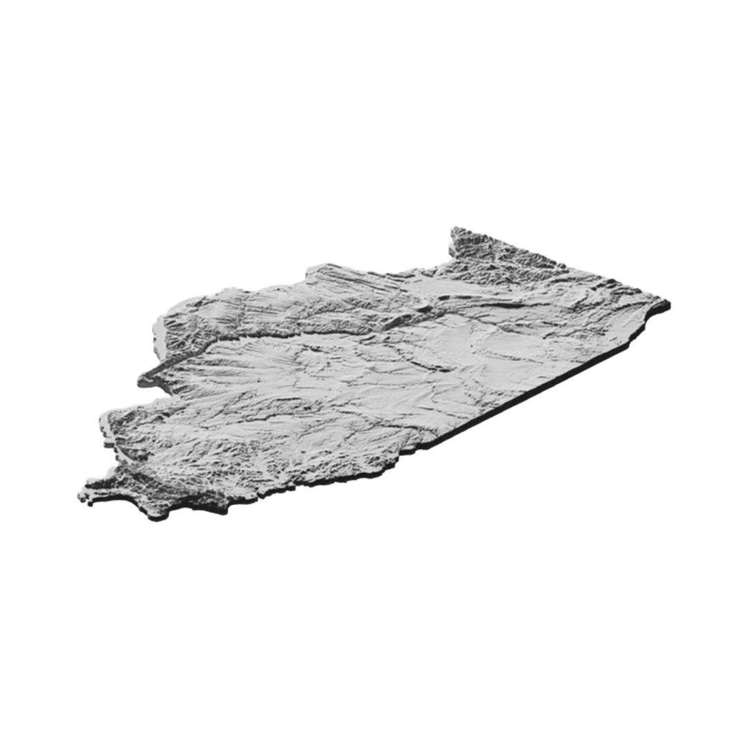 Illinois Terrain Map detail view, ready for digital crafting