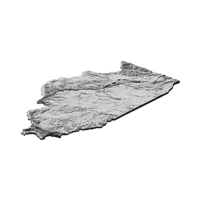Illinois Terrain Map detail view, ready for digital crafting