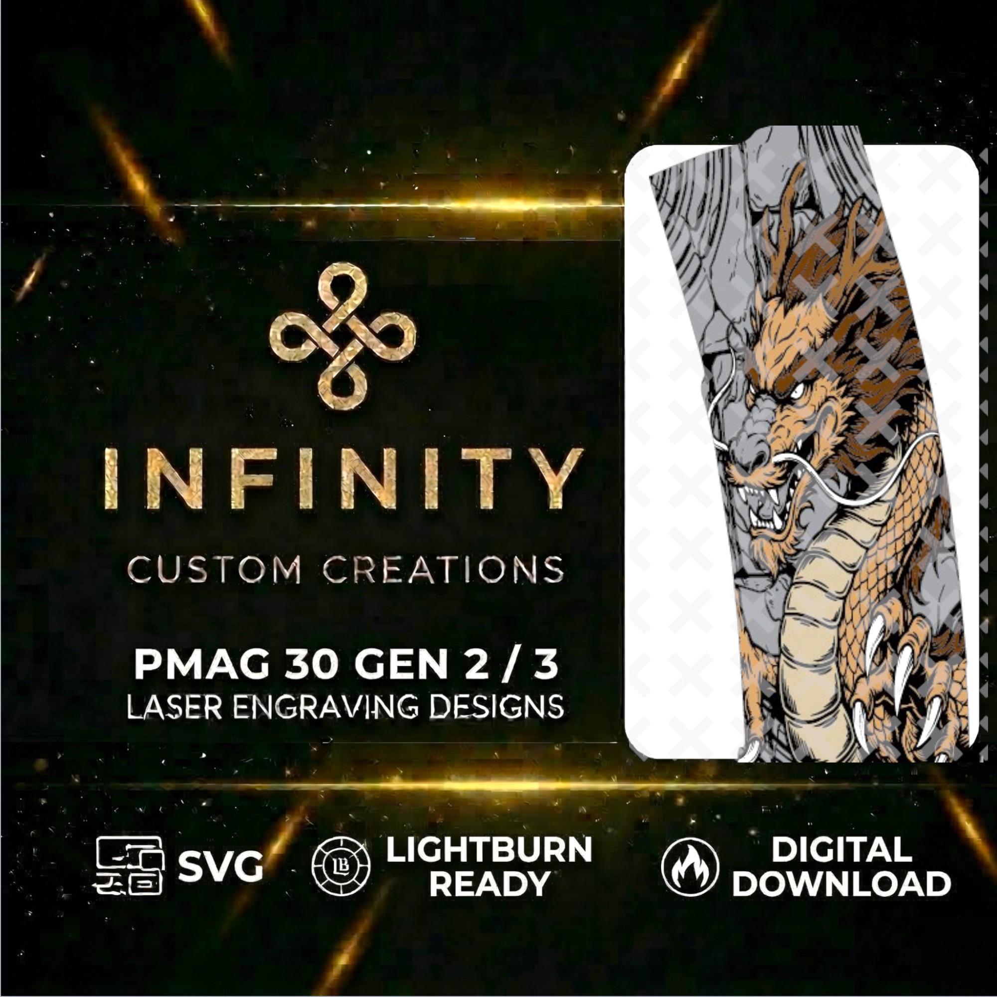 Imperial Dragon MAG Fiber Laser Engraving Design design preview, pmag designs