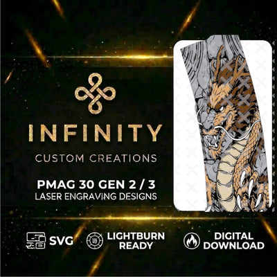 Imperial Dragon MAG Fiber Laser Engraving Design design preview, pmag designs