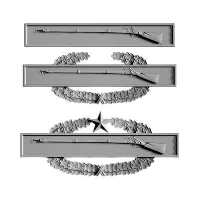 Infantry Badge STL file for 3D printing and CNC routing, LightBurn and Vectric ready