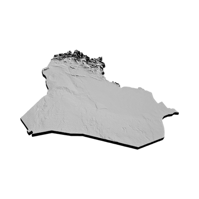 Iraq Terrain Map design preview, countries & world
