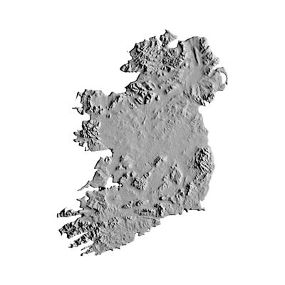 Ireland Terrain Map STL file for 3D printing and CNC routing, LightBurn and Vectric ready