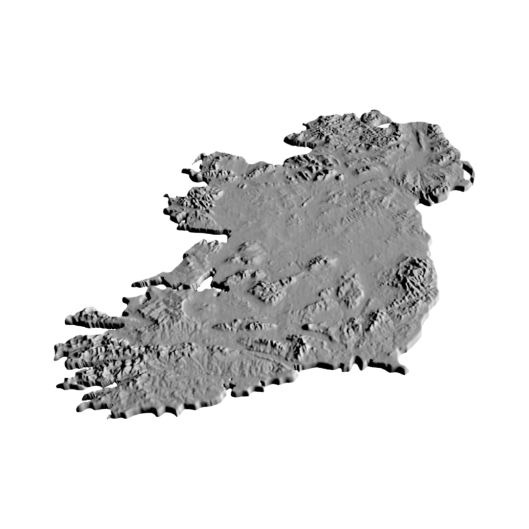 Ireland Terrain Map design preview, countries & world