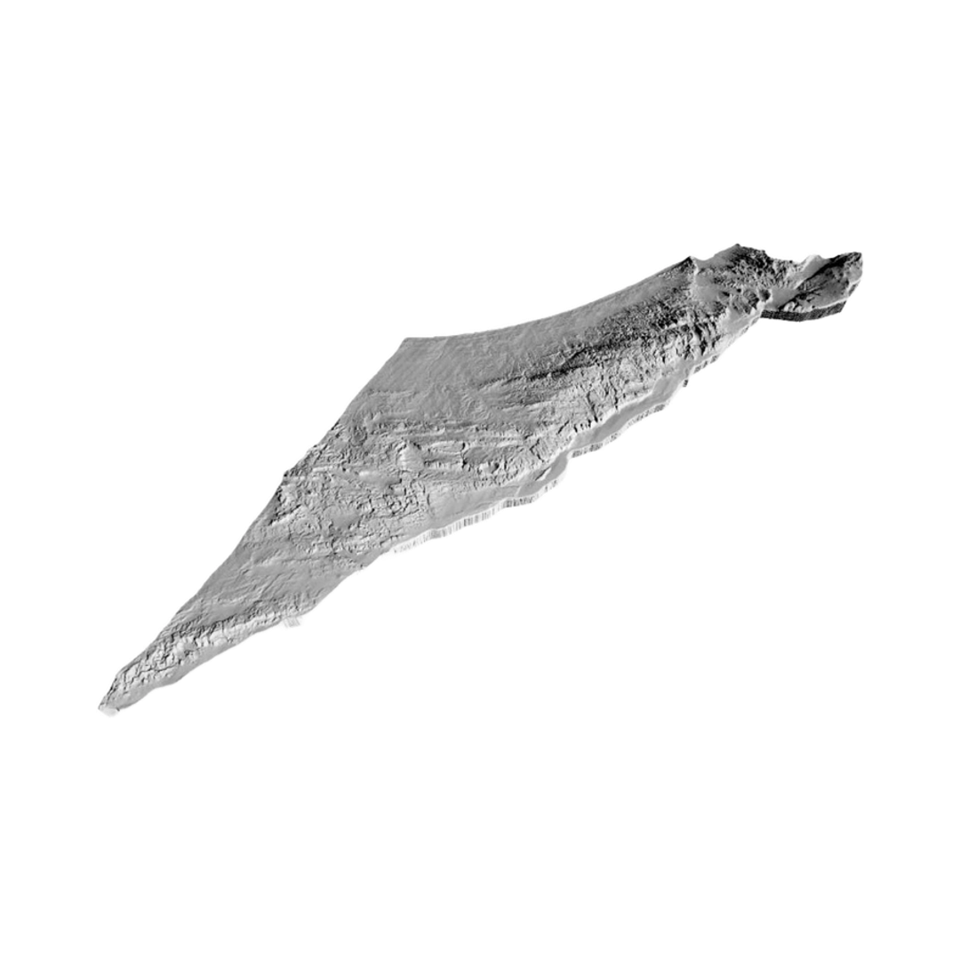 Israel Terrain Map detail view, ready for 3D printing and CNC routing