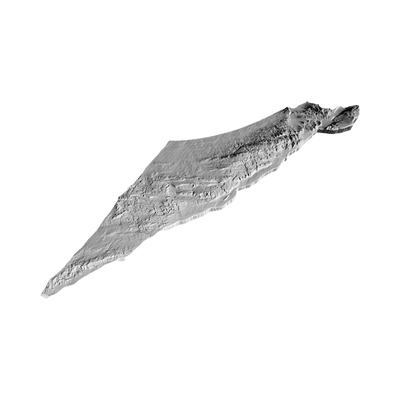 Israel Terrain Map detail view, ready for 3D printing and CNC routing