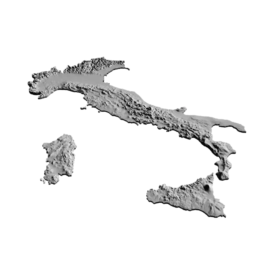 Italy Terrain Map design preview, countries & world