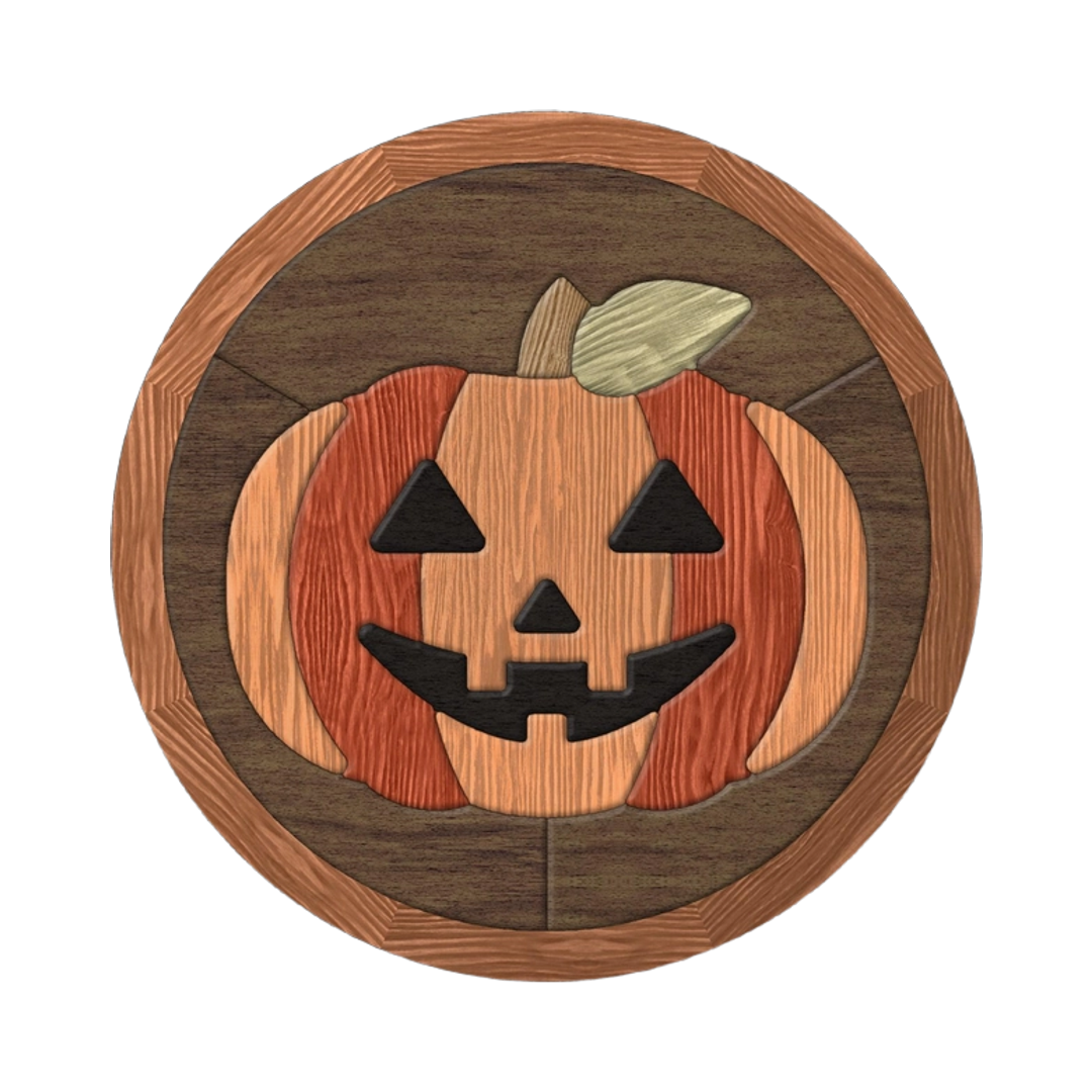 Jack-O-Lantern Intarsia SVG file for digital crafting, LightBurn and Vectric ready