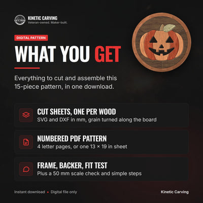 Jack-O-Lantern Intarsia SVG file included with instant download