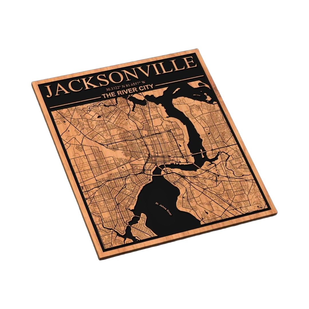 Jacksonville, Florida City Map SVG file for laser cutting and CNC routing, LightBurn and Vectric ready