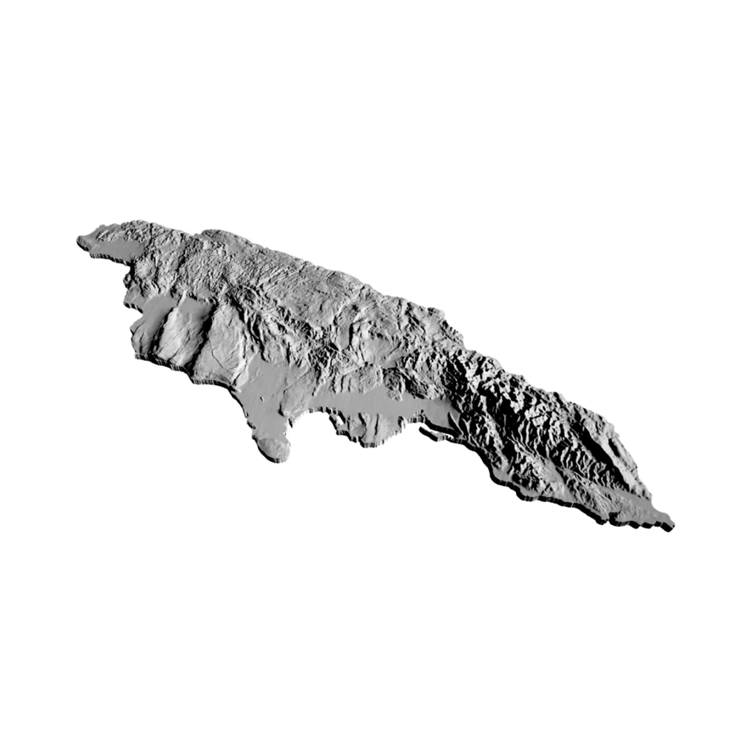 Jamaica Terrain Map design preview, countries & world