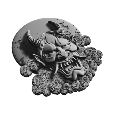 Japanese Oni Mask design preview, skulls & skeletons