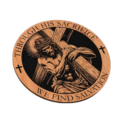 Jesus Christ Sacrifice and Salvation SVG file for laser cutting and CNC routing, LightBurn and Vectric ready