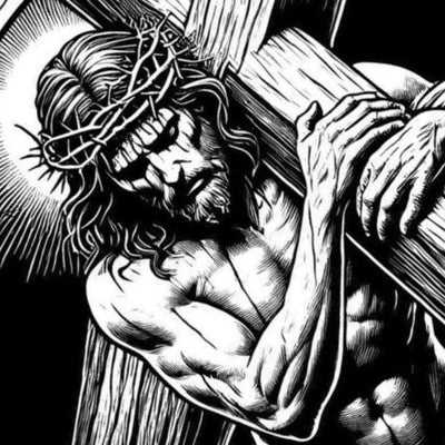Jesus Christ Sacrifice and Salvation detail view, ready for laser cutting and CNC routing