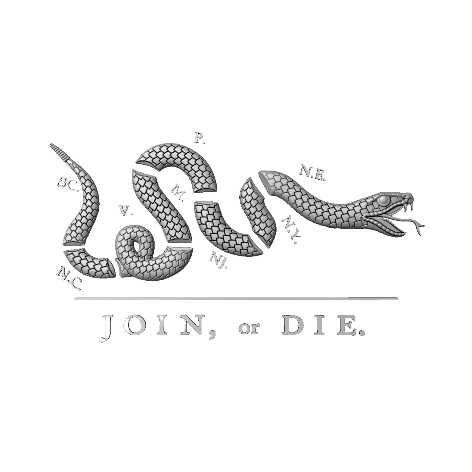 Join, or Die SVG file for laser cutting and CNC routing, LightBurn and Vectric ready