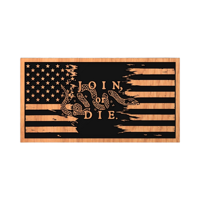 Join or Die Tattered Flag detail view, ready for digital crafting