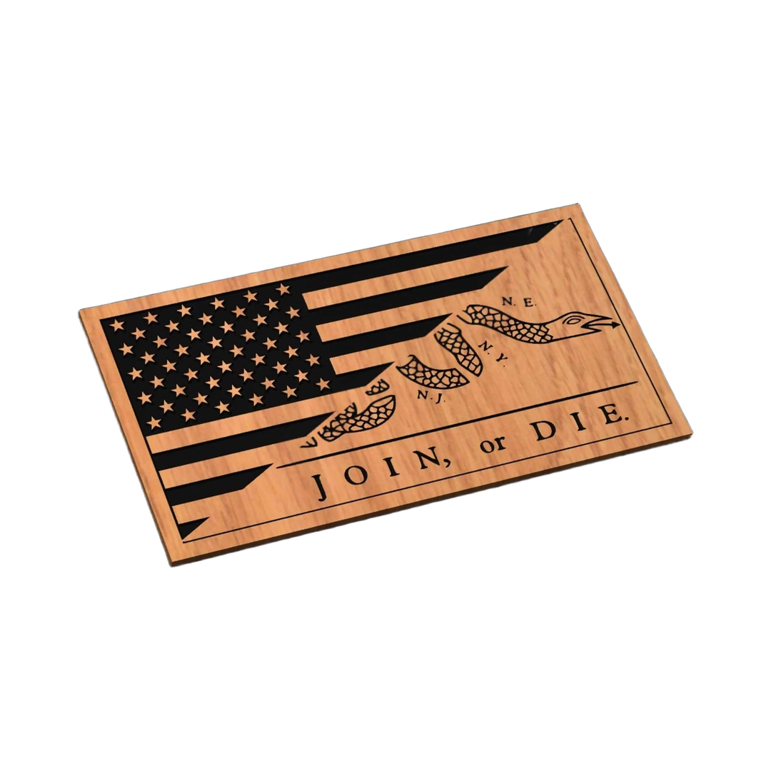 Join, Or Die USA Flag SVG file for laser cutting and CNC routing, LightBurn and Vectric ready