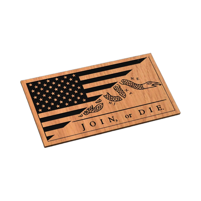 Join, Or Die USA Flag SVG file for laser cutting and CNC routing, LightBurn and Vectric ready