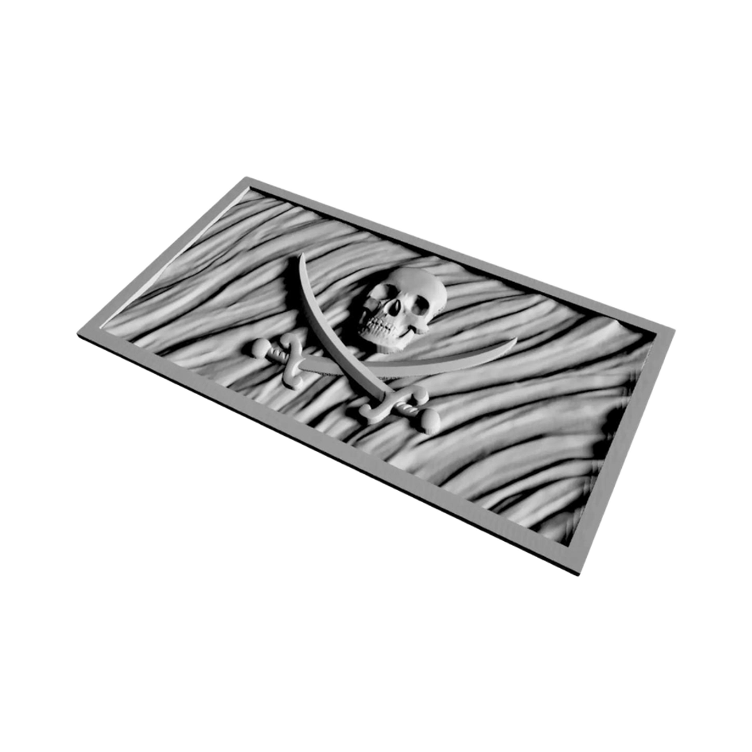 Jolly Roger Wavy Flag detail view, ready for laser cutting and CNC routing