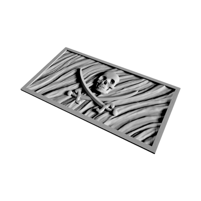 Jolly Roger Wavy Flag detail view, ready for laser cutting and CNC routing