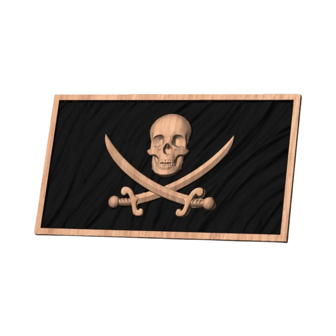 Jolly Roger Wavy Flag SVG file included with instant download