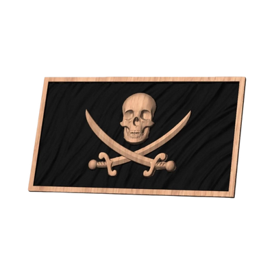 Jolly Roger Wavy Flag SVG file included with instant download